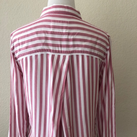 Rails Aly Button Up Top Blouse Striped Garnet XS - Picture 5 of 8
